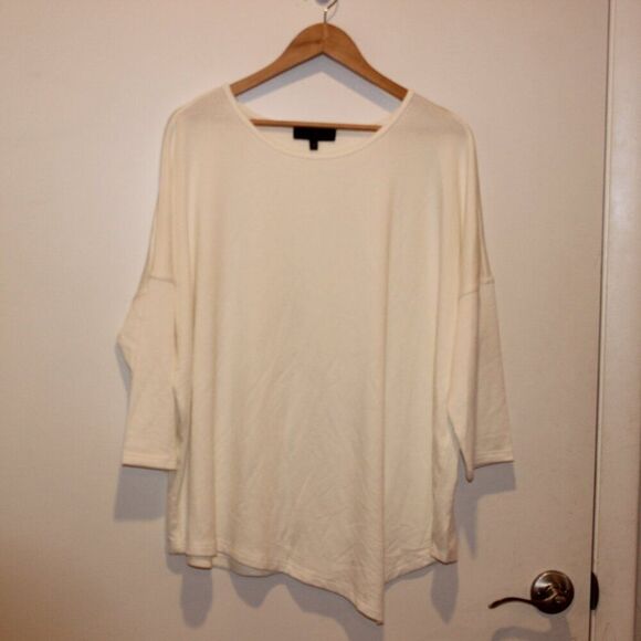 Eloquii White Dolman Sleeve Round Neck Loose-Fit Blouse Women's Size 14/16 plus - Picture 2 of 10
